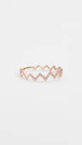 Thumbnail for your product : Ef Collection 14 Gold Pave Diamond Zigzag Stack Rings