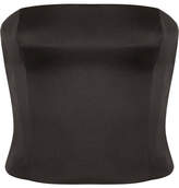 Thumbnail for your product : Giorgio Armani Silk-satin Bustier Top - Black