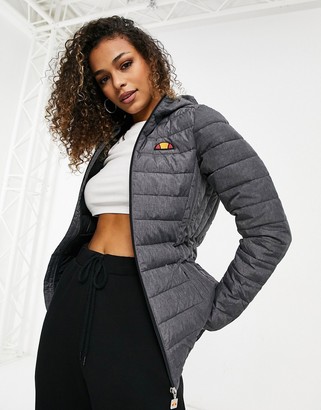 Ellesse Lombardy padded jacket in dark grey - ShopStyle