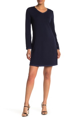 navy sweater dress outfit