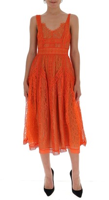 orange lace dress