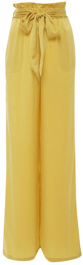 Yellow silk trousers Clearance