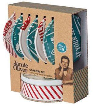 Jamie Oliver Set of six tin coasters