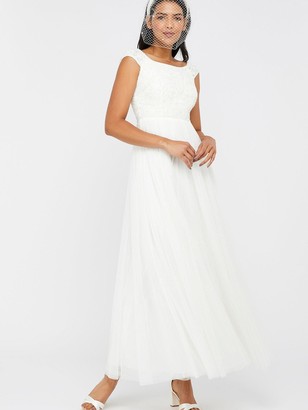 Monsoon Emmeline Bridal Bardot Embellished Maxi Dress - Ivory