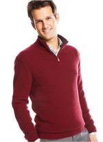 Thumbnail for your product : Club Room Wool/Cashmere Blend Basketweave Quarter Zip Sweater