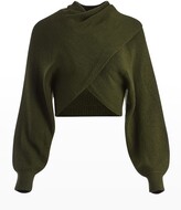 Thumbnail for your product : Alice + Olivia Mora 2-Way Twist-Front Cropped Pullover