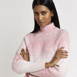 River Island Womens Pink ombre knit jumper - ShopStyle