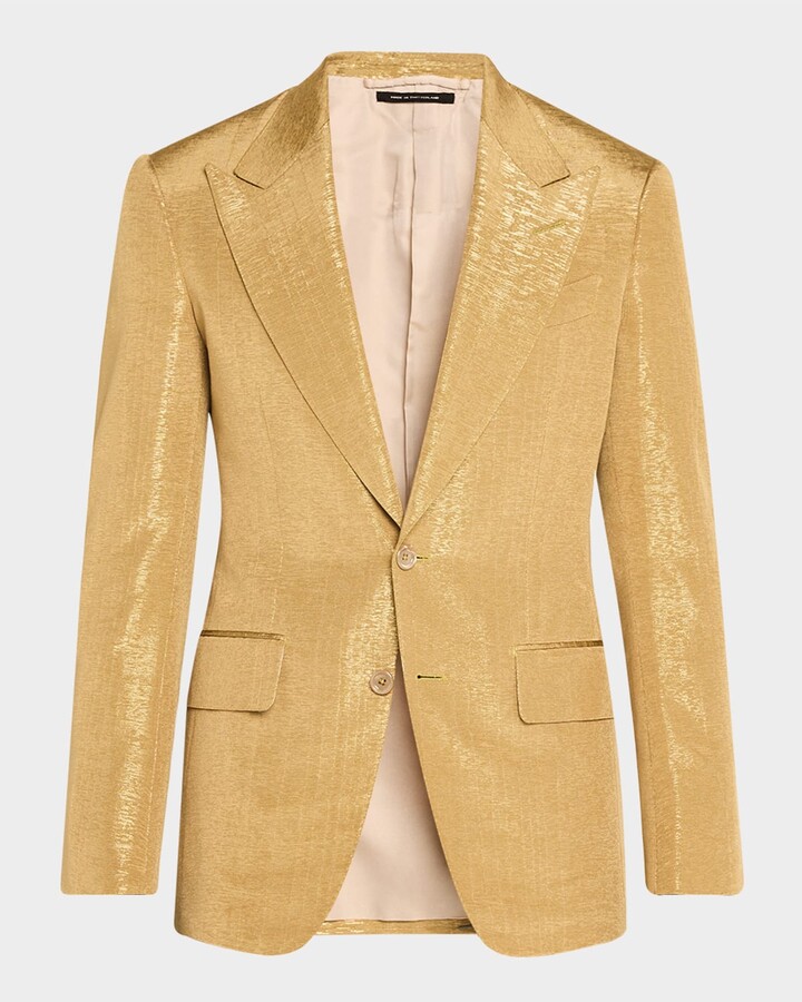 Tom Ford Men's Shelton Metallic Slub Moire Cocktail Jacket