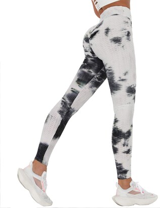 Trendy Women's Tie-Dye Bubble Ruched Butt Lifting Exercise