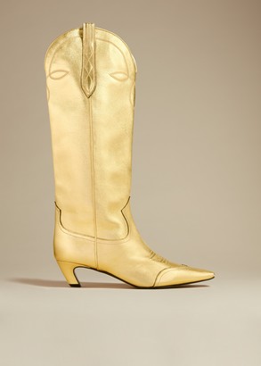 gold lame boots