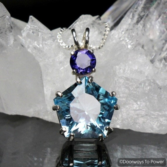 Etsy Blue Topaz Star Of Venus Pendant With Iolite Tools For Evolution Pendants Healing Quartz Crystal