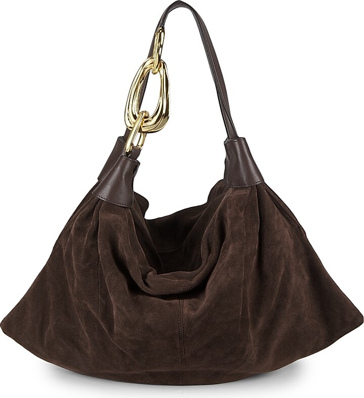 Zimmermann Women's Small Trampoline Suede Hobo Bag - Coffee