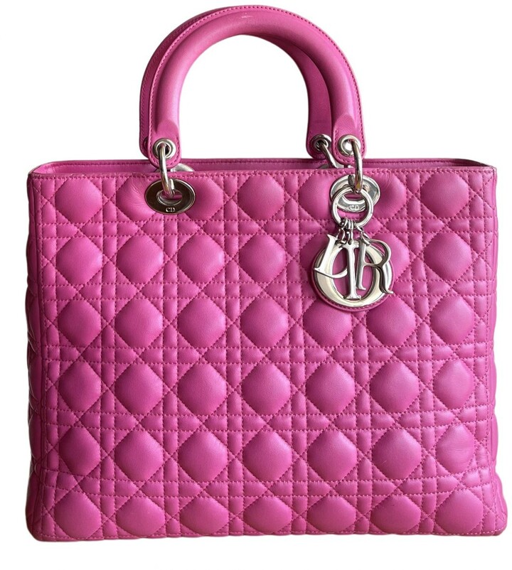 Dior pink Leather Handbags