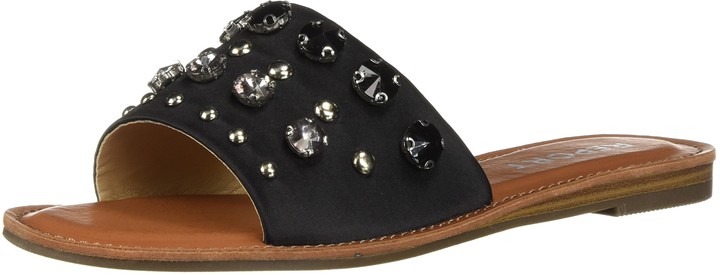 report black flat sandals