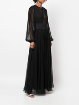 Thumbnail for your product : Rochas Sheer Front Tie-Fastening Gown