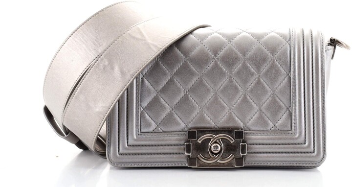 Chanel Boy Flap Bag with Strap Quilted Lambskin with Stingray Trim Small -  ShopStyle