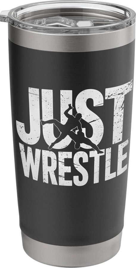 Sport Champs Just Wrestle Graphic Design for Sports Fans Stainless Steel Insulated Tumbler
