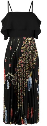 VVB Floral-Print Pleated Dress