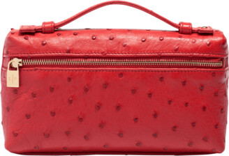 Loro Piana Extra Pocket L19 Shiny Ostrich Pouch - ShopStyle Bag Straps