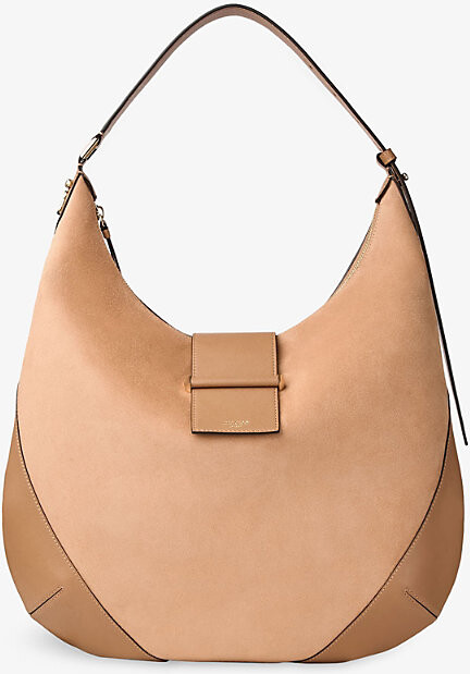 Jimmy Choo Womens Toffee/Toffee/Shiny Bar Hobo Medium Suede Shoulder Bag 1 Size