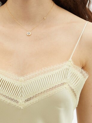 Carine Gilson V-neck Lace-trimmed Silk-satin Camisole - Gold