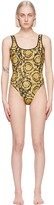 Thumbnail for your product : Versace Underwear Black & Yellow Barocco One-Piece Swimsuit