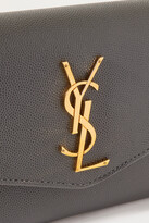 Thumbnail for your product : Saint Laurent Uptown Textured-leather Shoulder Bag - Dark gray