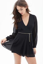 Thumbnail for your product : Forever 21 Belted Sheer Romper