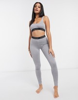 Thumbnail for your product : Loungeable logo elastic lounge legging in gray marl