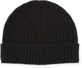 Thumbnail for your product : Neiman Marcus Ribbed Cuffed Beanie Hat, Black