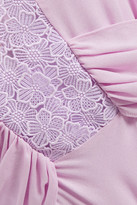 Thumbnail for your product : Giambattista Valli Draped Guipure Lace-trimmed Crepe Dress