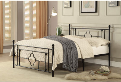Latitude Run Platm Bed Finish Metal Frame Ball Finials Traditional Look
