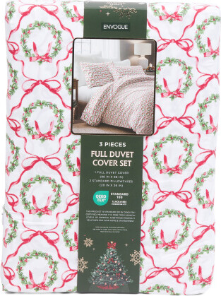TJMAXX Holiday Bows Duvet Set, Polyester