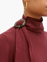 Thumbnail for your product : Ellery Emmersion Scarf-collar Midi Dress - Burgundy