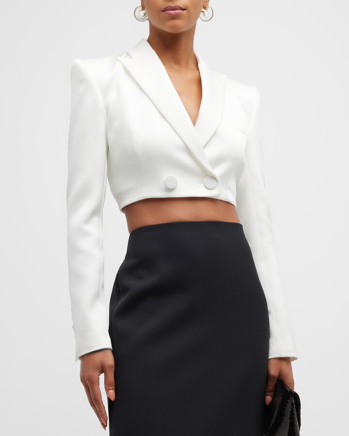 White Cropped Blazer | Shop The Largest Collection | ShopStyle