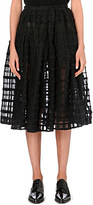 Thumbnail for your product : Simone Rocha Grid-embroidered midi skirt