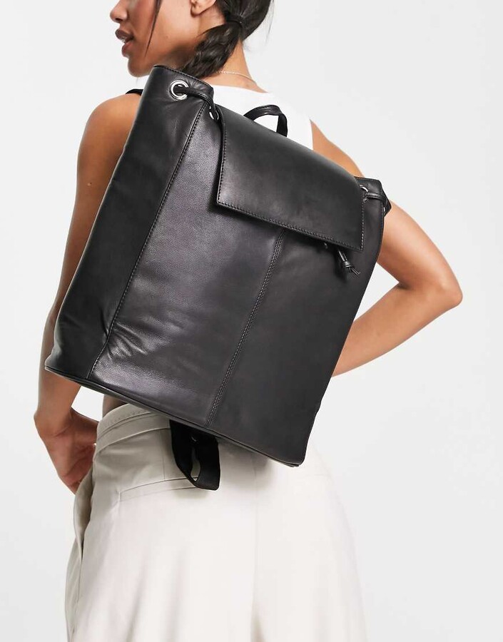 Bolongaro Trevor minimal leather backpack in black ShopStyle