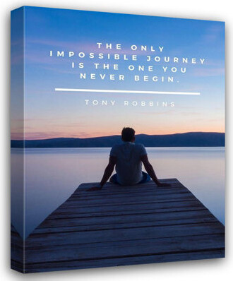 Trinx ArtsyQuotes Gallery Wrapped Canvas Art Titled: Tony Robbins Quote: Impossible Journey