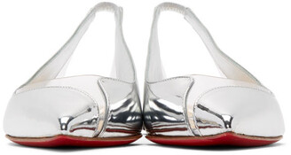 Christian Louboutin Silver & Transparent V Dec Ballerina Flats