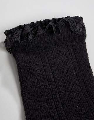 ASOS Design Crochet Lace Frill Ankle Socks