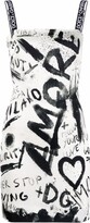 Thumbnail for your product : Dolce & Gabbana graffiti print charmeuse minidress