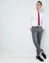 Thumbnail for your product : ASOS DESIGN skinny white shirt and burgundy tie save