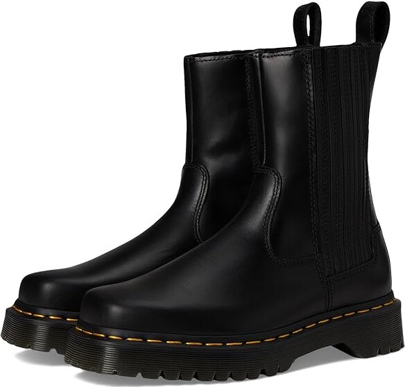 Dr. Martens Amaayah Lo Leather Bex Pull-On Boots Women's Boots Black : UK 9 (US Women's 11) M