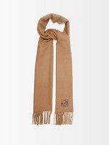 Thumbnail for your product : Loewe Anagram-embroidered Cashmere Scarf - Camel