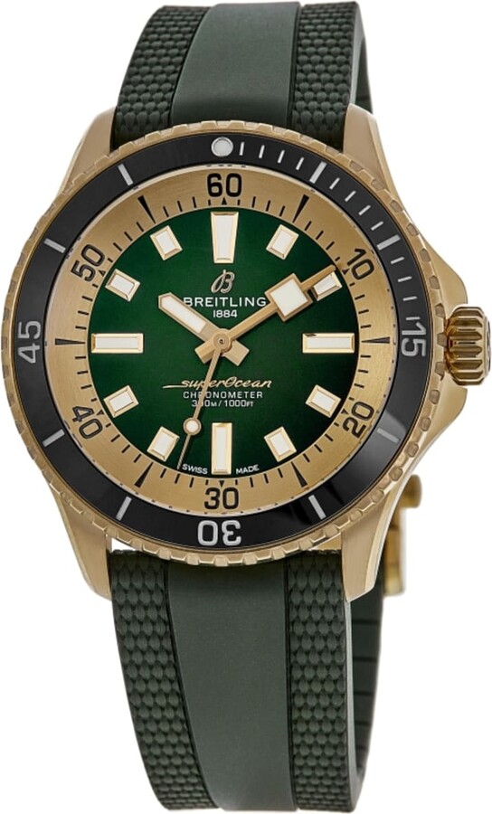 Breitling Superocean Automatic 42 Green Dial Rubber Strap Men's Watch N17375201L1S1