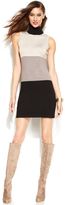 Thumbnail for your product : INC International Concepts Sleeveless Turtleneck Colorblock Sweater Dress