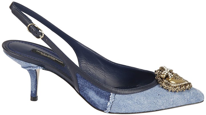 denim slingback shoes