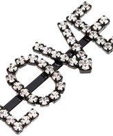 Thumbnail for your product : Ashley Williams Love crystal clip-on earrings