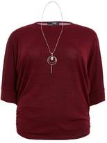 Thumbnail for your product : Quiz Curve Berry Light Knit Batwing Top