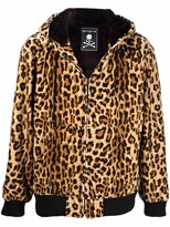 Thumbnail for your product : Mastermind Japan Hooded Leopard Print Jacket